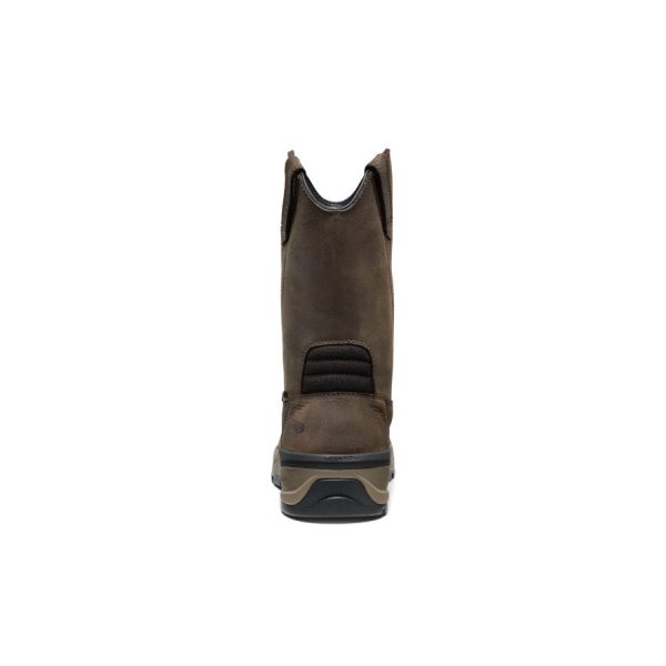 Men's Flatland Pull-On Waterproof Work Boot (Carbon Toe) | Dark Brown/Black