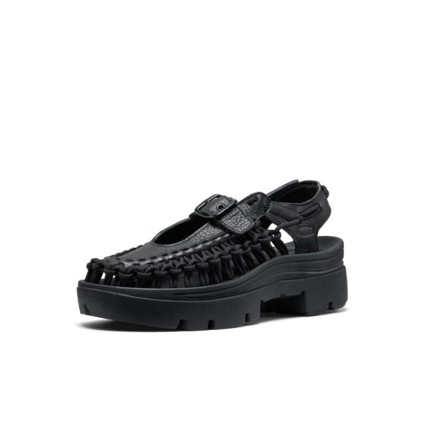 All Gender UNEEK PLT Mary Jane Sneaker | Black Smooth Lea