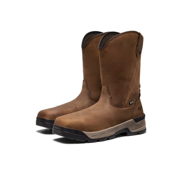 Men's Flatland Pull-On Waterproof Work Boot (Carbon Toe)  |  Bison/Black