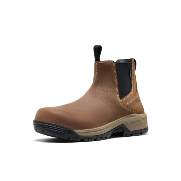 Men's Evanston Chelsea Waterproof Work Boot (Carbon Toe) | Bison/Black