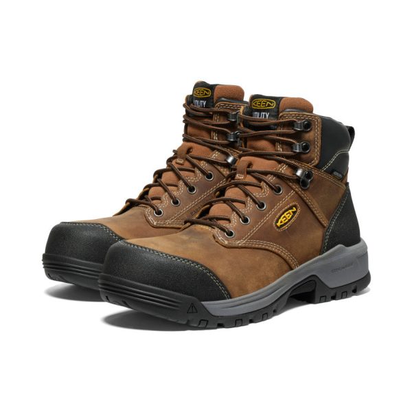 Men's Evanston 6 Waterproof Boot (Carbon Toe) | Bison/Black