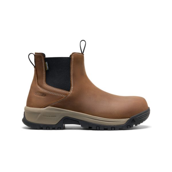 Men's Evanston Chelsea Waterproof Work Boot (Carbon Toe) | Bison/Black
