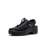 All Gender UNEEK PLT Sneaker  |  Black Smooth Lea