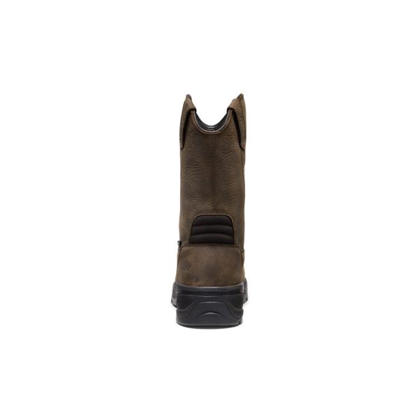 Men's CSA Flatland Pull-On Waterproof Work Boot INT MET (Carbon Toe) | Dark Brown/Black