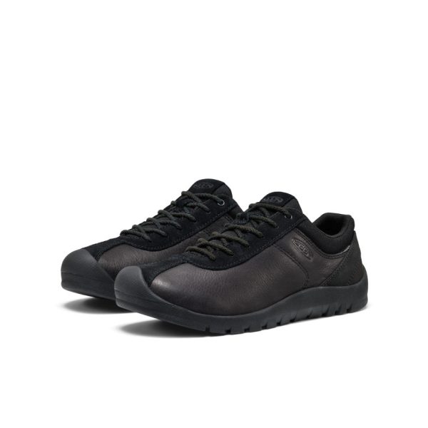 Women's Jasper Decon Leather Sneaker  |  Black/Black
