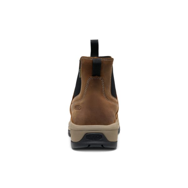 Men's Evanston Chelsea Waterproof Work Boot (Soft Toe) | Bison/Black