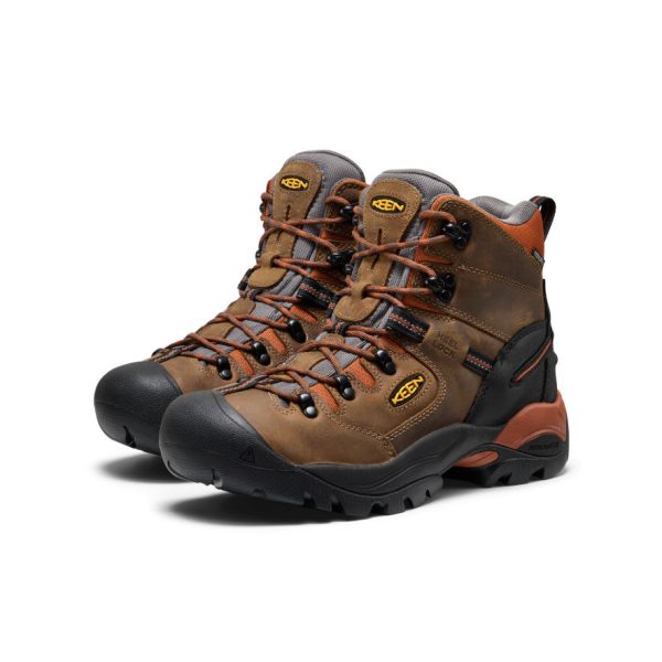 Men's Pittsburgh Energy 6 Waterproof Boot (Soft Toe) | Cascade Brown/Black