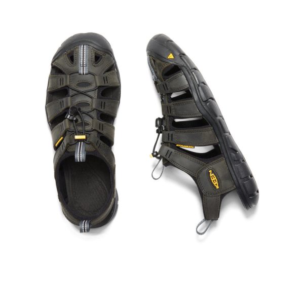 Men's Clearwater CNX Leather Sandal | Magnet/Black